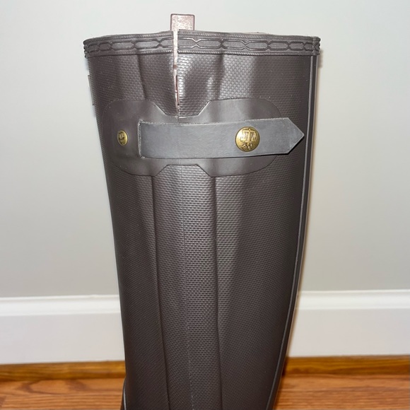 Hunter Rain Boots Original Slim Zip Textured - Chocolate - Size 8 - Picture 8 of 16